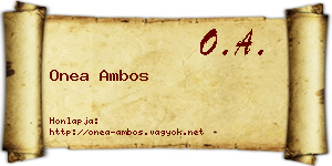 Onea Ambos névjegykártya